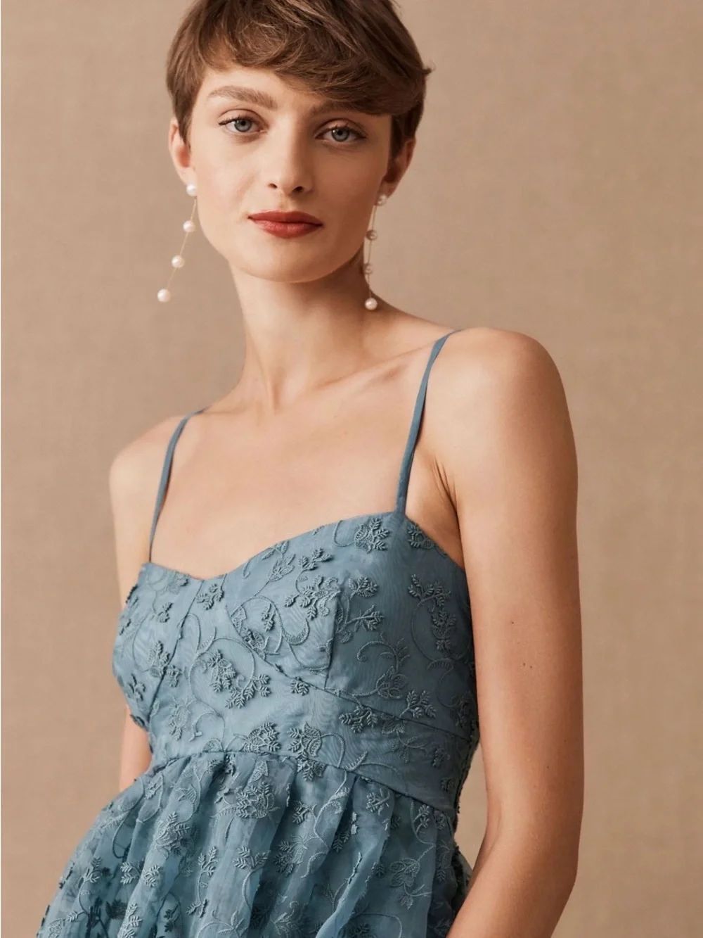 BHLDN Teal Isadora Organza Midi Dress - Picture 4 of 10